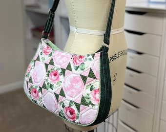 Quilted patchwork shoulder bag; Quilted Bag | www.BLHandmade.com