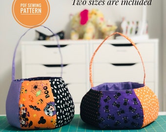 Halloween Bag Sewing Pattern; Halloween Bag; Trick-Or-Treat Bag Sewing Pattern; Pumpkin Bag Sewing Pattern;