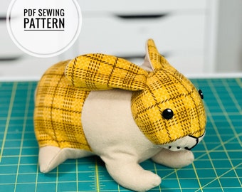 Stuffed Bunny Rabbit Sewing Pattern, Digital PDF Sewing Pattern;  Stuffed animal sewing patterns | www.BLHandmade.com