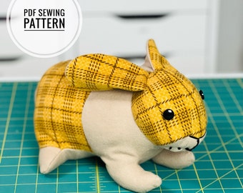 Cartamodello per coniglietto di peluche, cartamodello digitale in PDF; Cartamodello per animali di peluche / www.BLHandmade.com