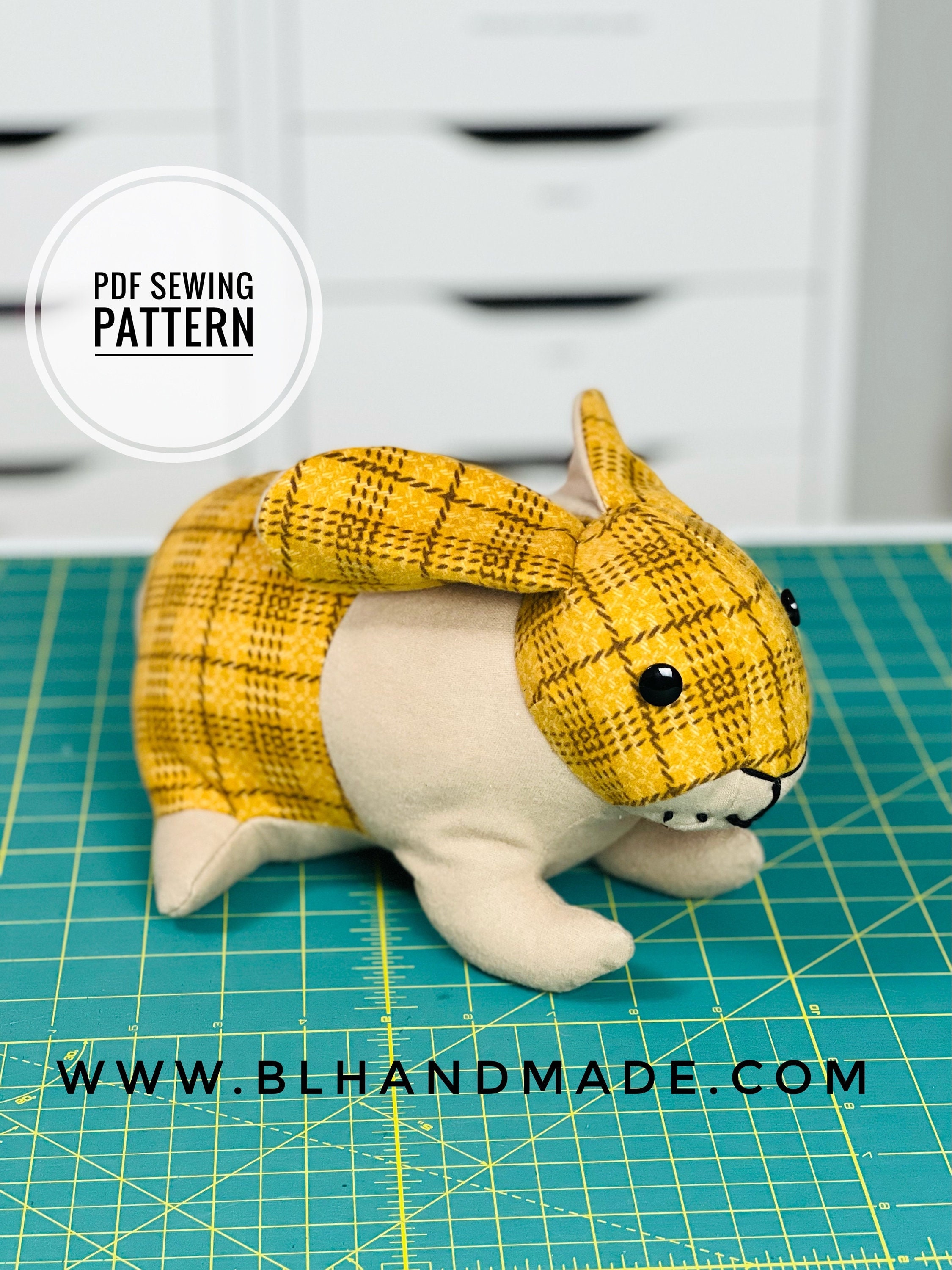 Stuffed Bunny Rabbit Sewing Pattern Digital PDF Sewing