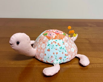 Hexagon Pincushion; Sewing accessories; with crushed walnut shells; turtle pincushion; animal pincushion | BLHandmade