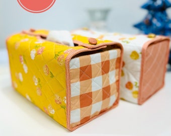 Tissue Box Cover Sewing Pattern: Quilted Cotton, Home Decor (PDF Pattern)