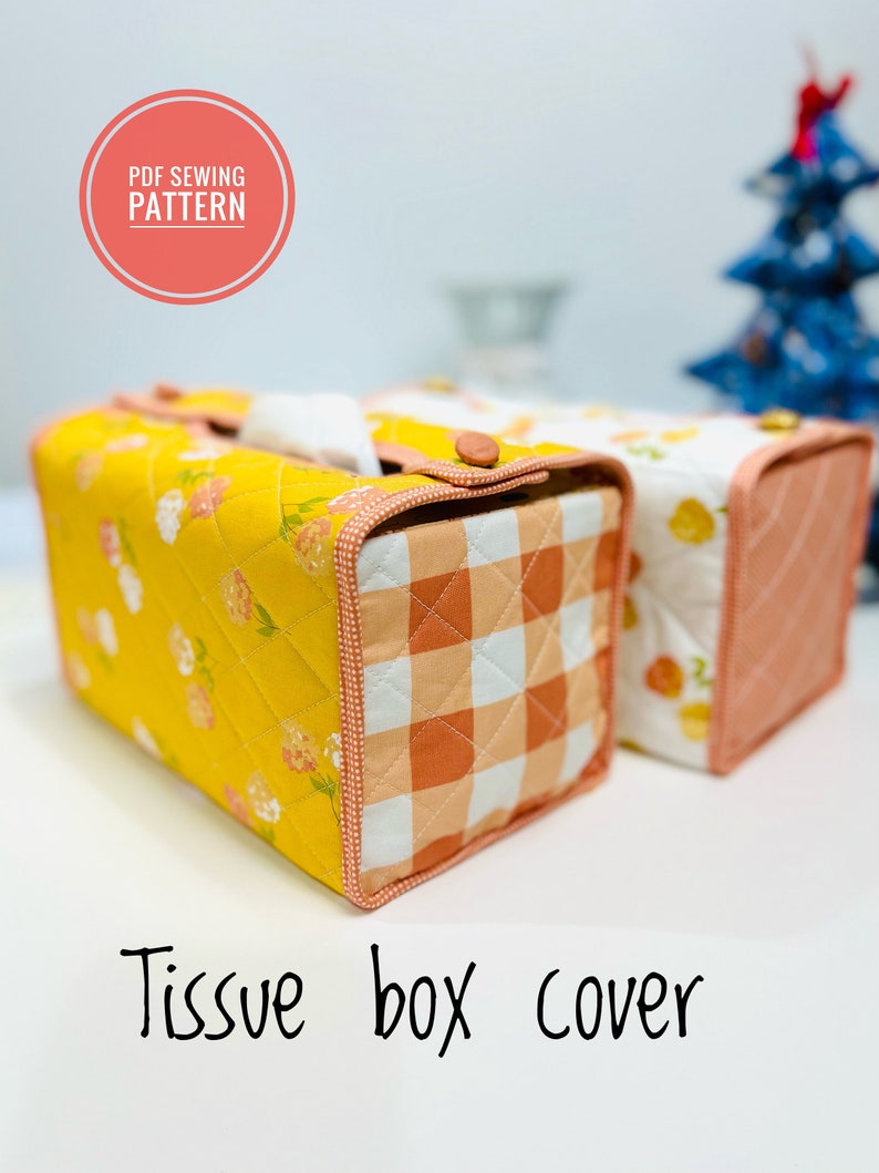 Tissue Box Cover Sewing Pattern, Home deco PDF sewing pattern www.BLhandmade.com image 1