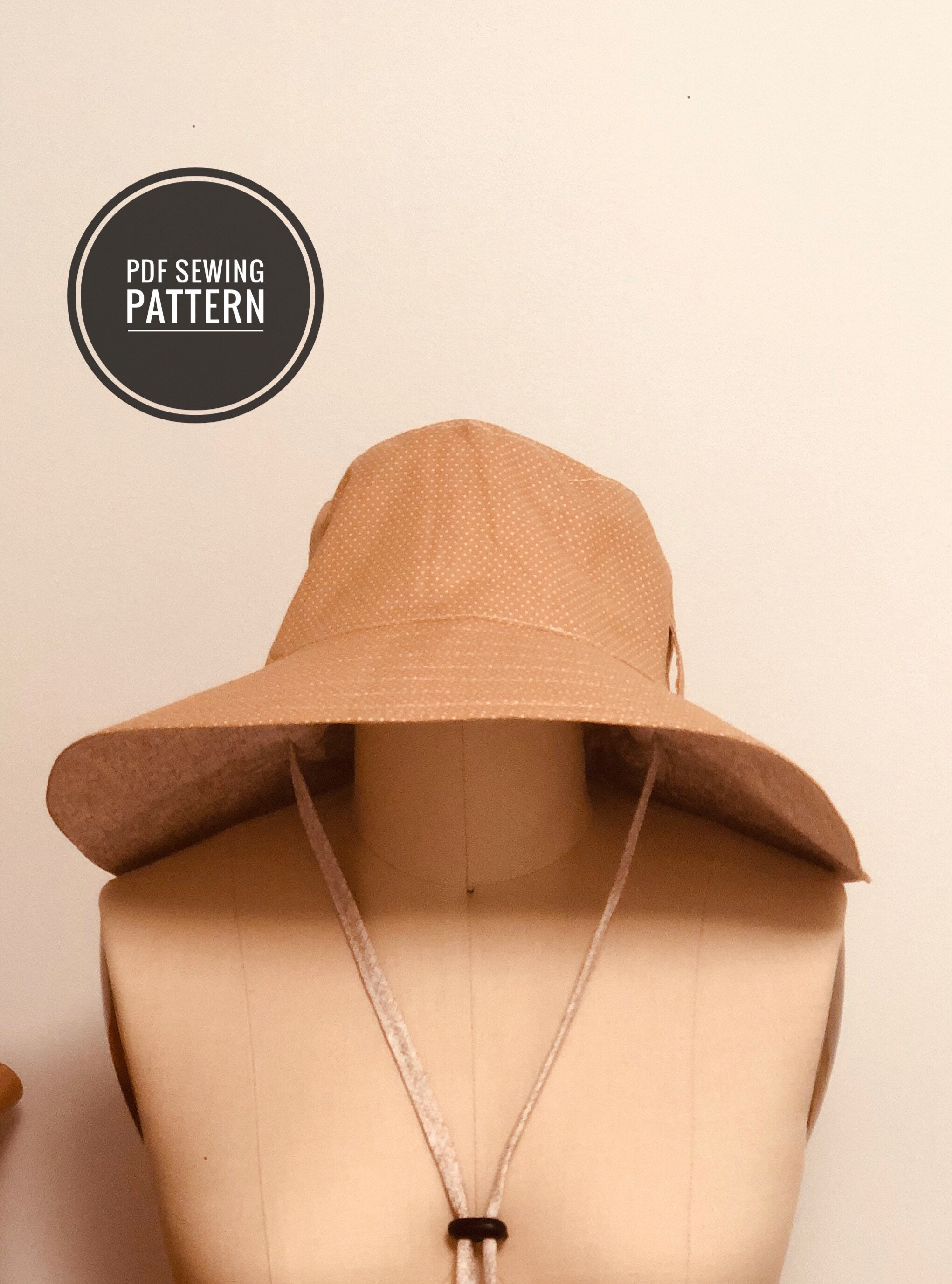 Summer Bucket Hat with Strap Sewing Pattern, Hat sewing pattern insta…