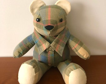 Memory Bear made with your own clothing, Remembrance Bear, Handmade Bear | www.BLHandmade.com