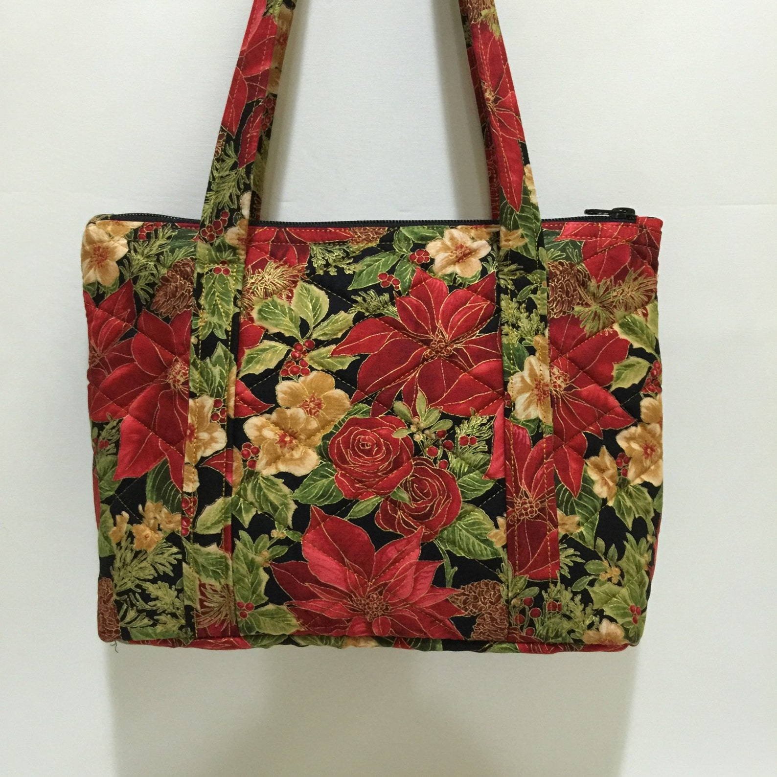 Quilted handbagquilted Bag Christmas crafting bag Christmas Etsy