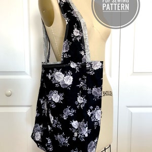 Tote Bag Sewing Pattern; Shopping Bag Pattern; Grocery Bag PDF Sewing Pattern; Simple PDF sewing pattern instant download | BLHandmade.com