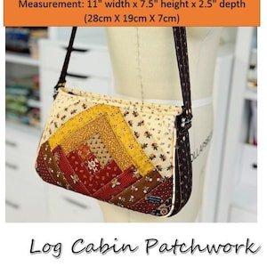 Blockhaus Patchwork Tasche PDF Schnittmuster; Quiltmuster Tasche Schnittmuster; PDF Schnittmuster | www.BLHandmade.com