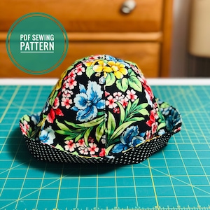 Reversible Summer Hat Sewing Pattern: Beginner DIY Tutorial (PDF Pattern)