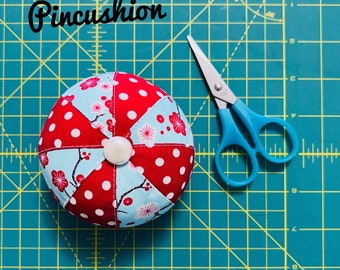 Patchwork Pincushion; handmade pincushions with needle sharpening; Sewing accessories; with crushed walnut shells| BLHandmade