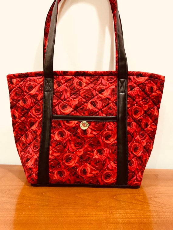 red quilted handbag