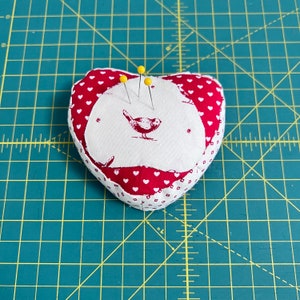 Heart Pincushion: Handmade Patchwork Sewing Accessory