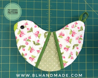 Bird Shaped Potholder Sewing Pattern (Printed Paper Pattern)