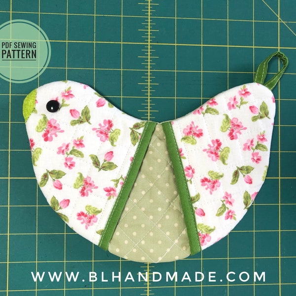 Bird Shaped Pot holders; Potholder Sewing Pattern, PDF Sewing Pattern instant download; Oven Mitt; Oven Mitt Pattern