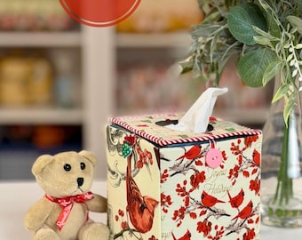 Small Tissue Box Cover PDF Sewing Pattern; Two Construction pattern methods are included