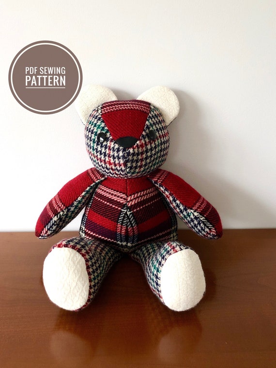 Stuffed Teddy Bear Sewing Pattern, Digital PDF Memory Bear Sewing Pattern  Animal Sewing Patterns 