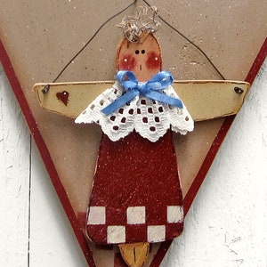 Seasonal Welcome Door Hanger Angel Welcome Sign Interchangeble Door Sign Wood Angel Door Hanger Seasonal Yard Art Outdoor Angel Sign