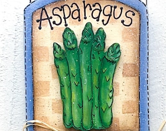 Asparagus Garden Marker Garden Decor Plant Poke Plant Stick Plant Stake Painted Wood Plant Sign Spring Summer Yard Sign Garden Sign Yard Art