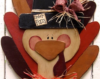 Thanksgiving Turkey Yard Sign Turkey Door Hanger Thanksgiving Decor Fall Decor Outdoor Autumn Decor Painted Wood Turkey Sign Lawn Decor Tole