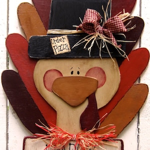 Thanksgiving Turkey Yard Sign Turkey Door Hanger Thanksgiving Decor Fall Decor Outdoor Autumn Decor Painted Wood Turkey Sign Lawn Decor Tole