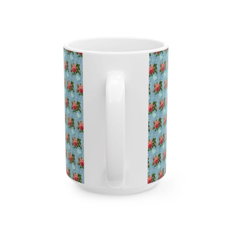 Rose Ceramic Mugs Coffee Or Tea Lovers Fast Shipping Perfect Gift Handcrafted BPA And Lead Free Uniquely Designed Handcrafted Rose Heart Cup image 5