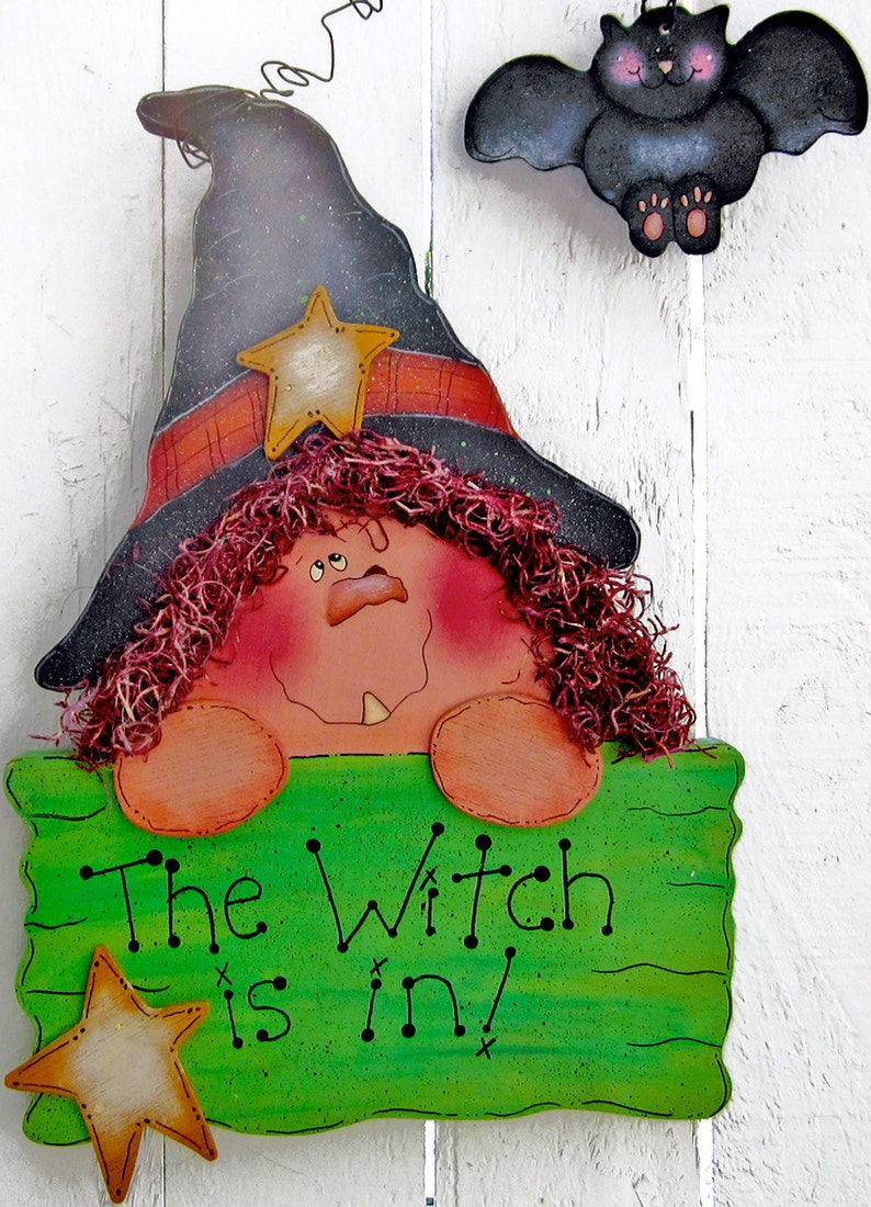 Witch Door Hanger Halloween Decor Witch Decor Bat Decor - Etsy