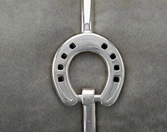 Equestrian Large Horseshoe Hook Bracelet Sterling Silver