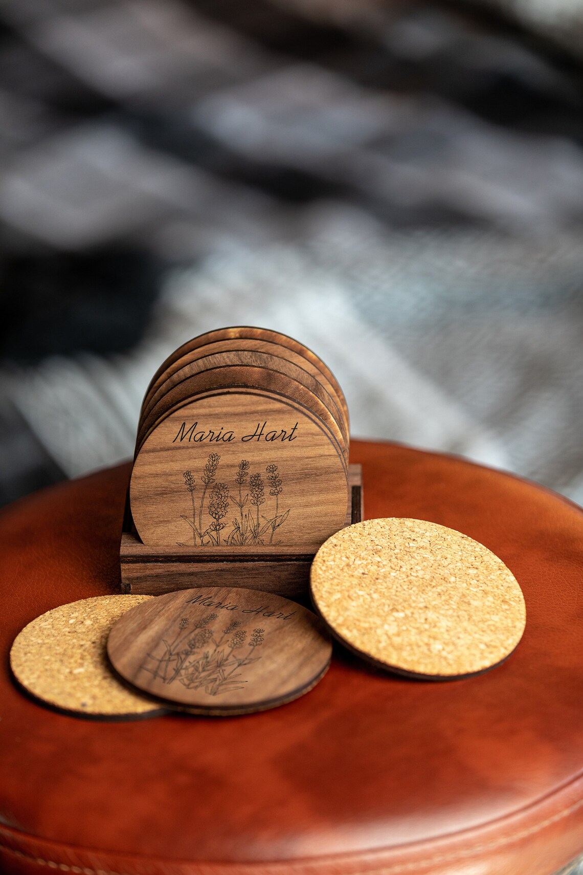 Personalized set fo coasters Custom coasters Engraved wooden Etsy