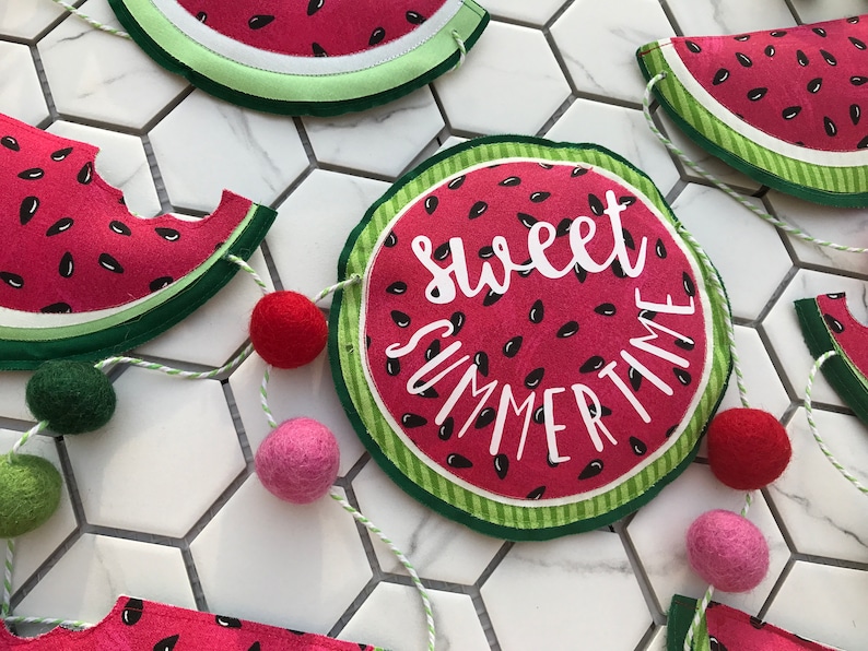 Watermelon Decor Watermelon Summertime Garland Watermelon Etsy