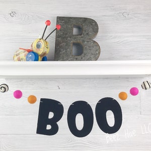 Decorazioni di Halloween, ghirlanda di Halloween, ghirlanda di pompon, ghirlanda autunnale, striscione Boo, decorazioni per compleanni di Halloween, decorazioni per feste di Halloween, spedizione gratuita