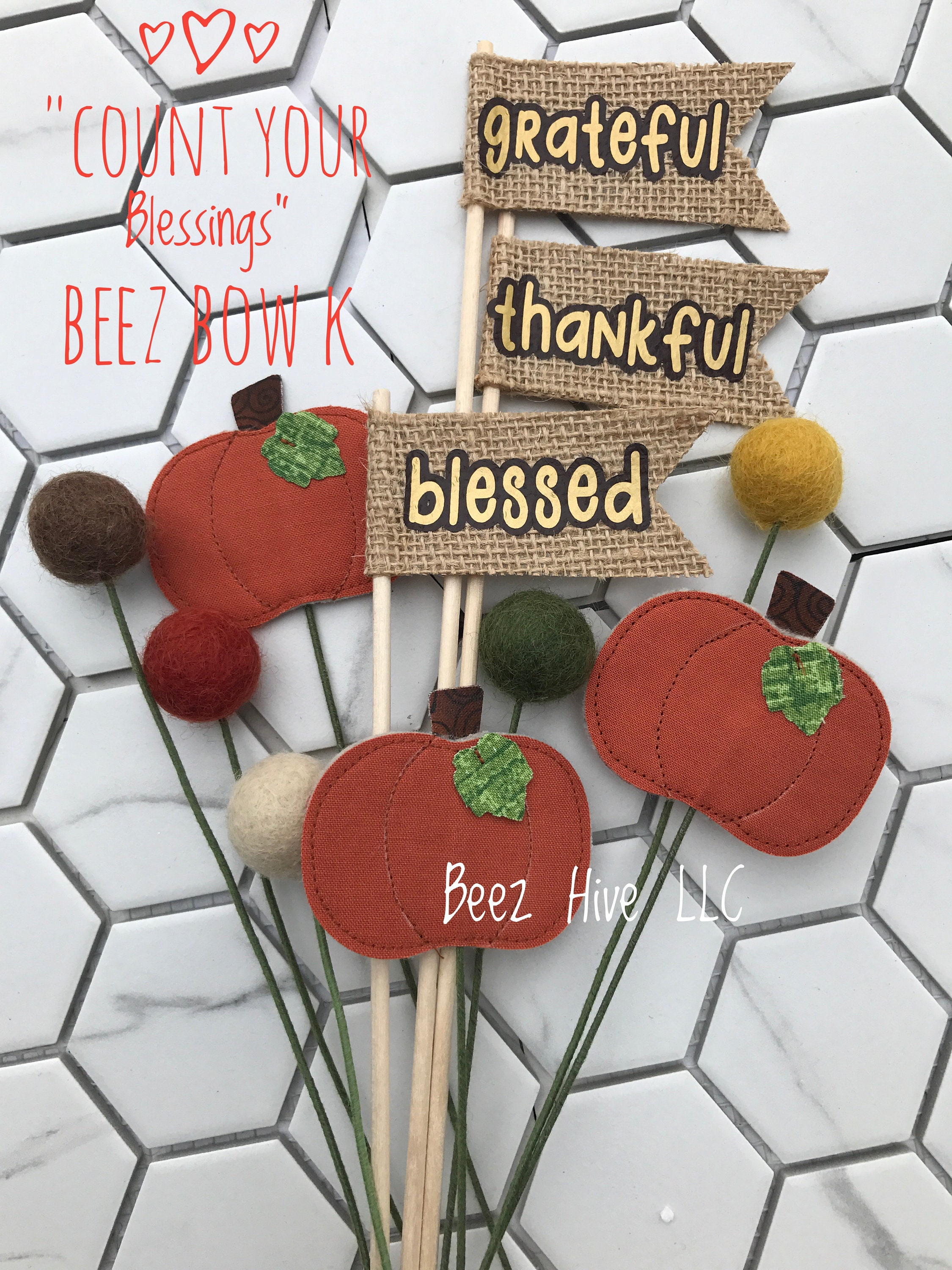 Thanksgiving Table Decor Fall Pumpkin Felt Ball Flowers Holiday Decor