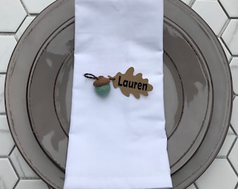Thanksgiving PlaceCards Felted Acorns Thanksgiving Table Acorn PlaceCard Wedding PlaceCards Fall Place Cards Table Personalized