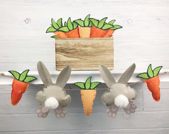 Bunny Butts Easter Decoration Easter Bunny Carrot and Bunny Spring Decoration Nursery Decoration Easter Garland Easter Bunting Easter Banner