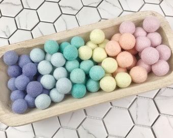 Nursery Decor, Pastel Rainbow Felt Ball Garland, Baby Room Decor, Baby Girl Gift, Baby Shower Gift, Pastel Rainbow Pom Pom Garland, Nursery