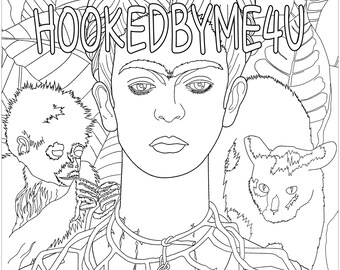 Frida coloring book | Etsy Frida coloring book | Etsy