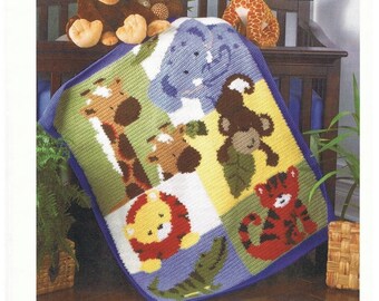 Jungle buddies afghan/knitting afghan/crochet blanket/ knitted blanket / knit stitch patterns / amigurumi animals/baby blankets