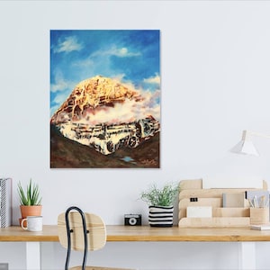 Mount Kailash-olieverfschilderij op premium canvas - De grootste mystieke bibliotheek ~Sadhguru