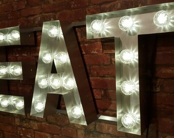 Light Up/Light Bulb Marquee Letter Lights EAT Sign