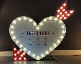 5ft Light Up/Light Bulb Marquee Love Letter Wedding/Event Lights Love Heart Sign.