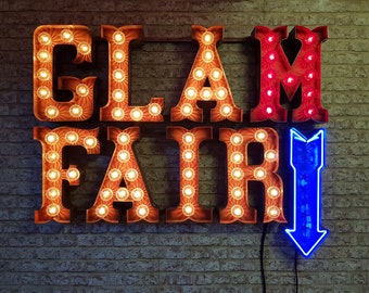 Light Up/Light Bulb Fairground Marquee Rusty Circus Letter Lights