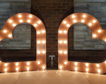 4ft Light Up/Light Bulb Marquee Love Letter Wedding/Event Lights (pair)