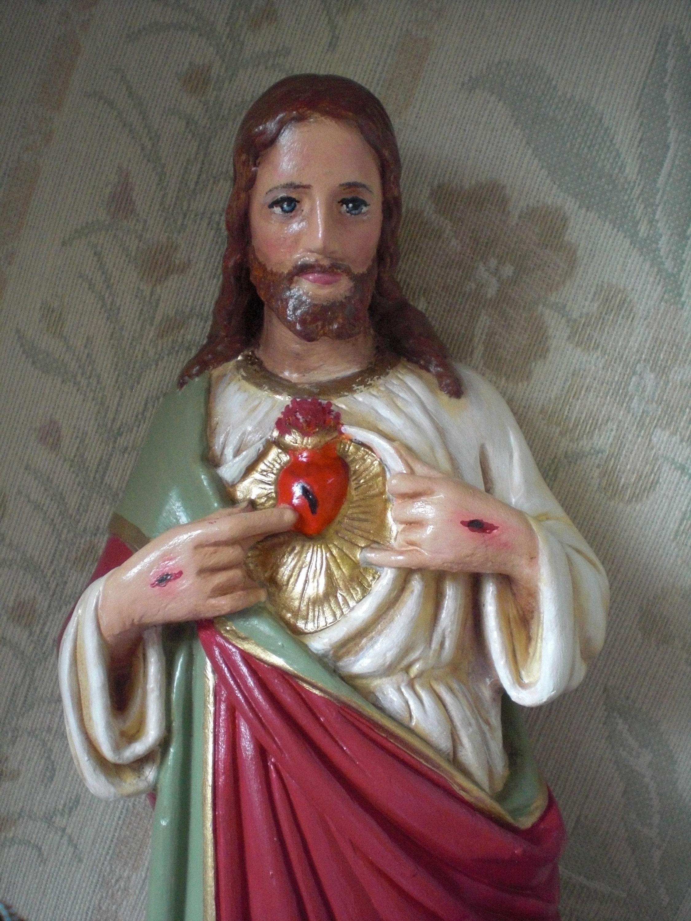 Catholic Sacred Heart Statue Home Decor Vintage 14 H Etsy UK