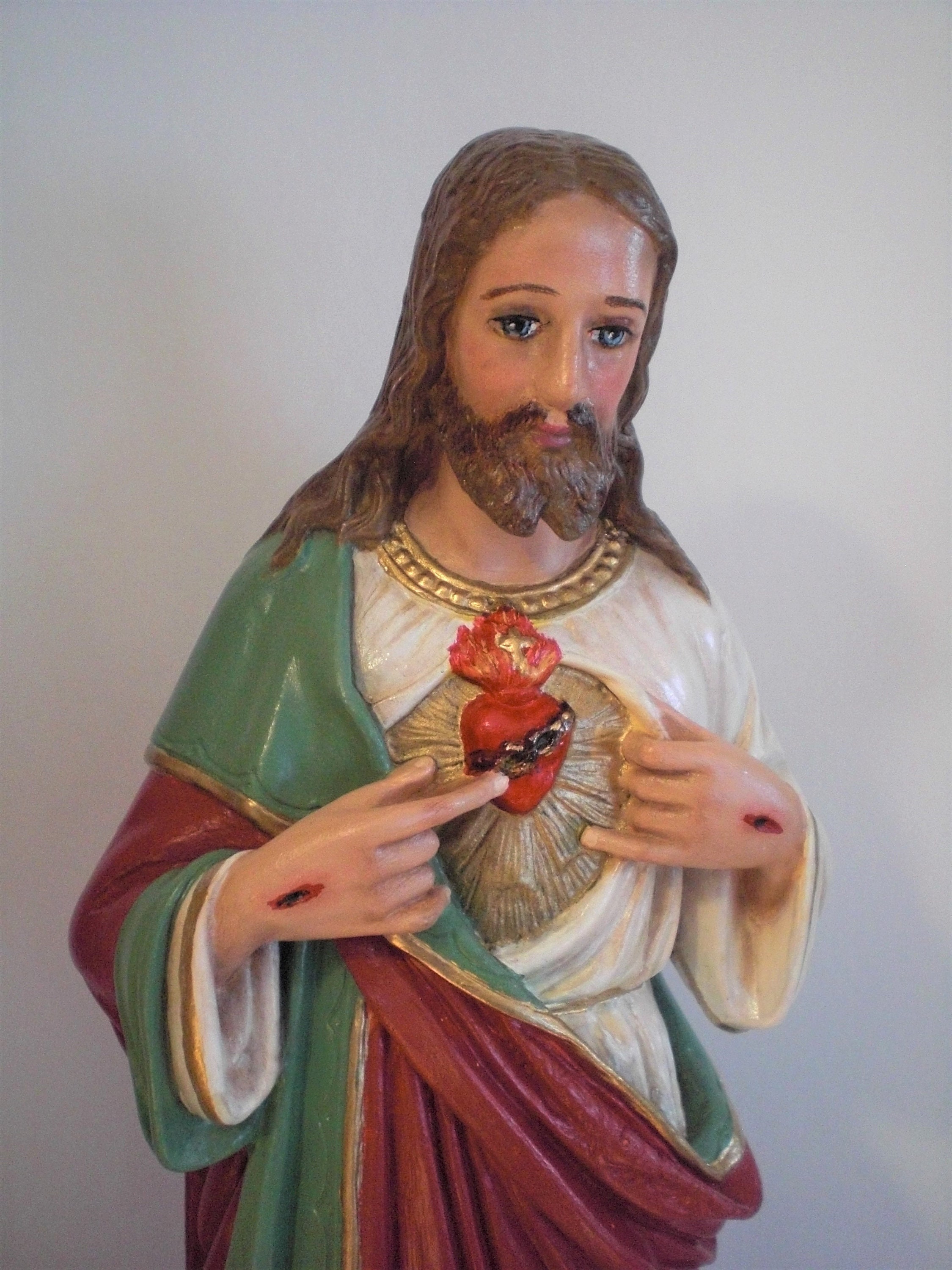 Catholic Statue 161/2 Sacred Heart Of Jesus Circa Etsy
