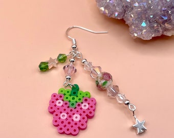 Rosa Erdbeer-Ohrringe