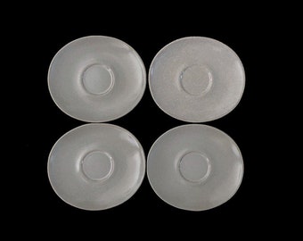 Vintage Mid Century Modern Modernist Raymor Roseville Beach Gray Glaze Pottery SAUCERS Plates Ben Seibel Design 1950s