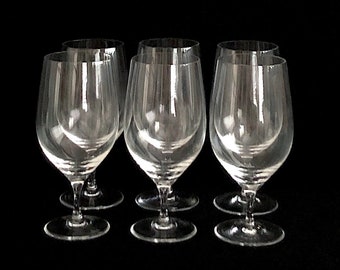 Vintage Fine Modern Rosenthal Studio Linie of Germany Crystal FUGA Wine Glass Goblets 6.5" German Modernist Design Fine Barware Stemware