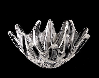 Vintage Fine French Daum Crystal Art Glass Sea Anemone Bowl France Modernist Design