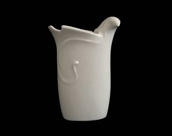 Vintage Mid Century Modern DANSK Gunnar Cyren Design White Porcelain Bird 5.75&quot; Vase Modernist MCM Danish Design MCM