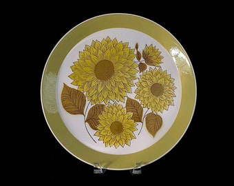 Vintage Mid Century Modern MIKASA Duplex by Ben Seibel DAHLIA D3411 Whimsical Floral Serving Platter 12.5" 1970s Classic Dinnerware Pattern